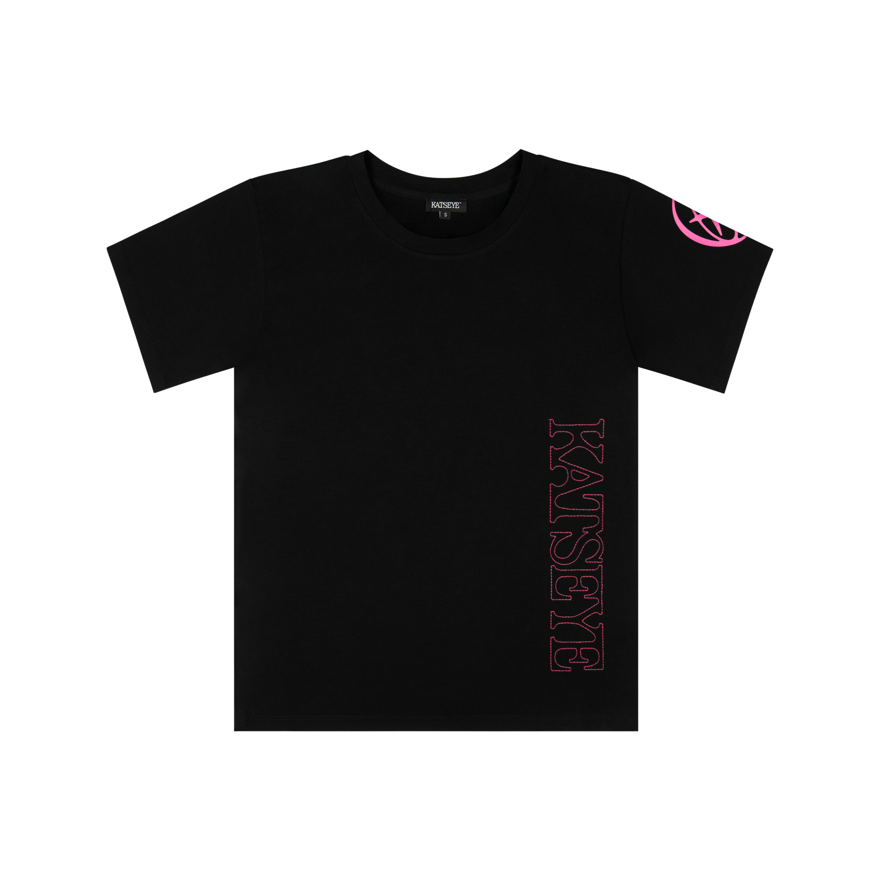 KATSEYE x EYEKONS Black Logo Stitch T-Shirt