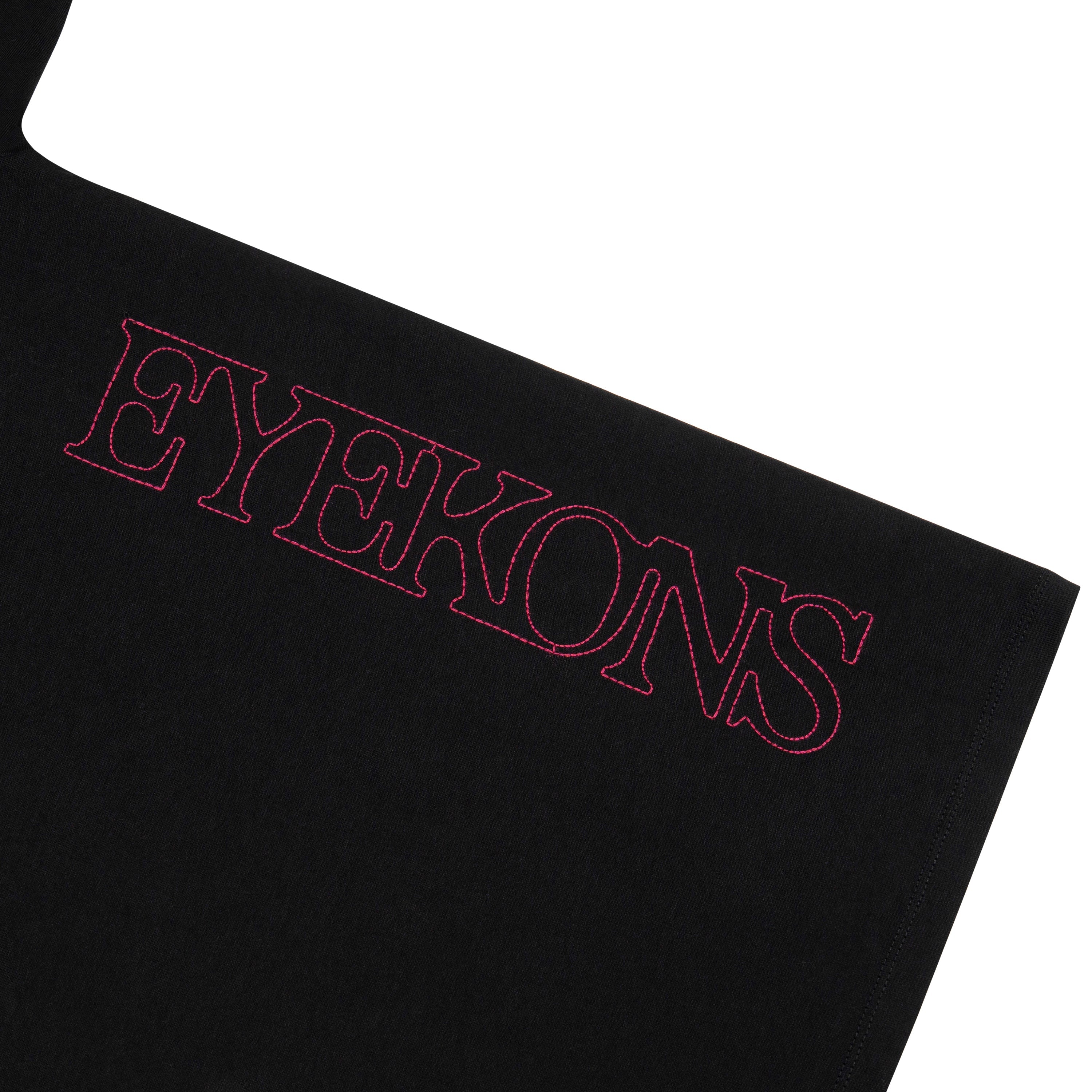 KATSEYE x EYEKONS Black Logo Stitch T-Shirt