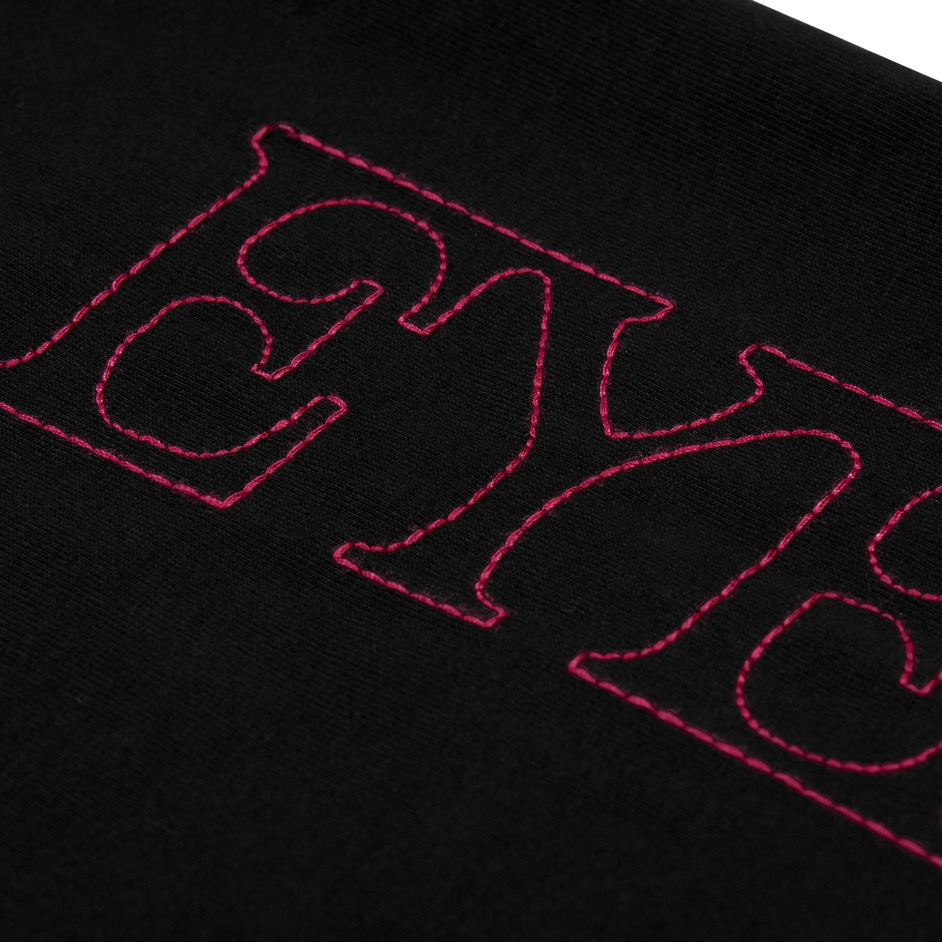 KATSEYE x EYEKONS Black Logo Stitch T-Shirt