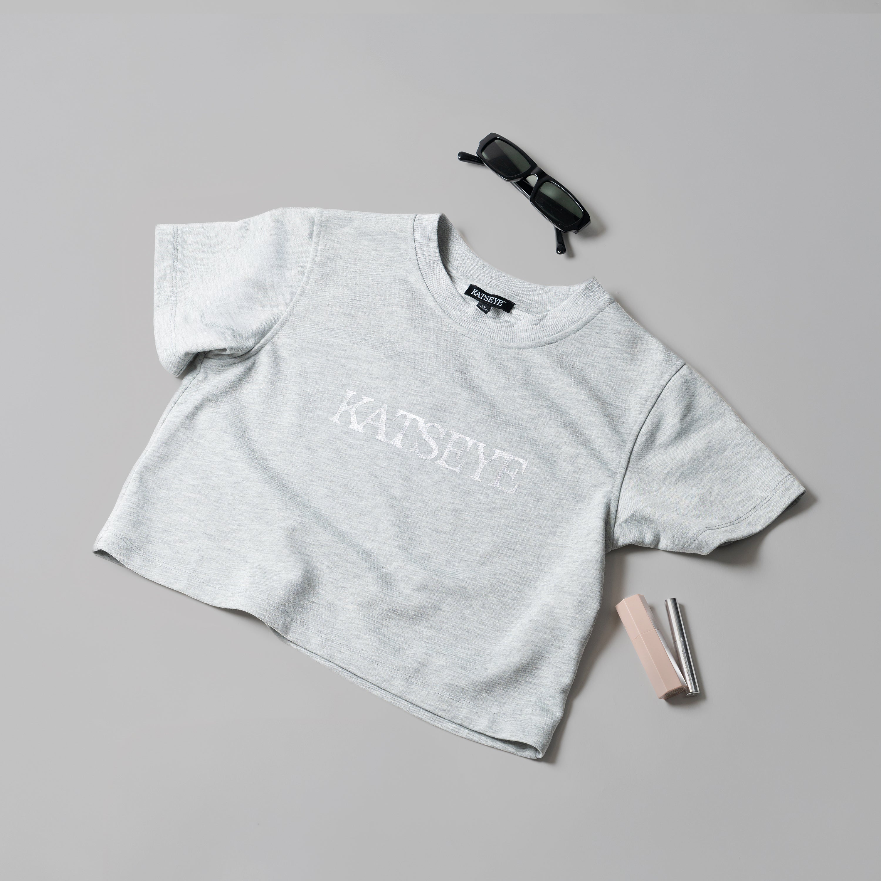 KATSEYE Gray Crop Tee