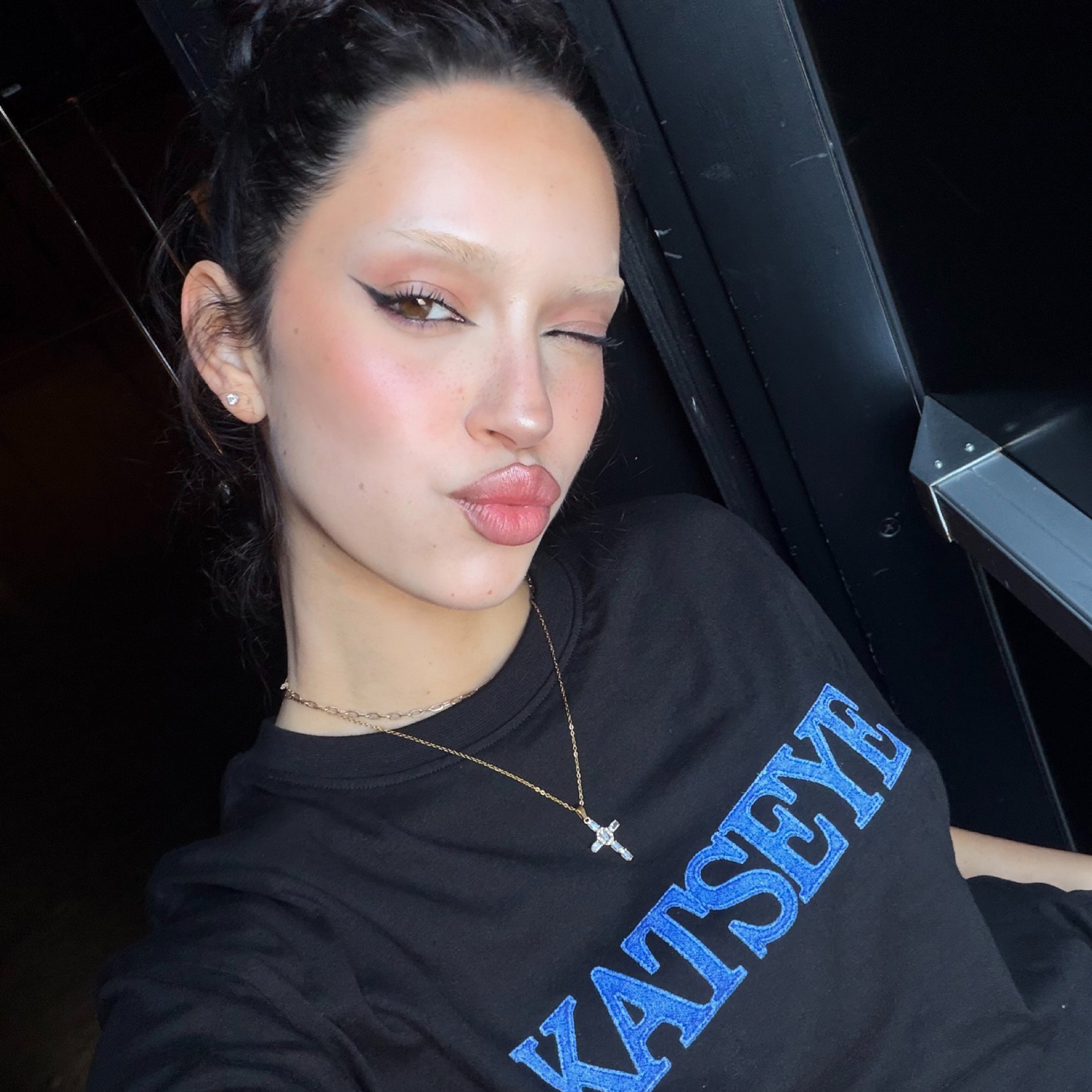 KATSEYE Denim Logo Black T-Shirt