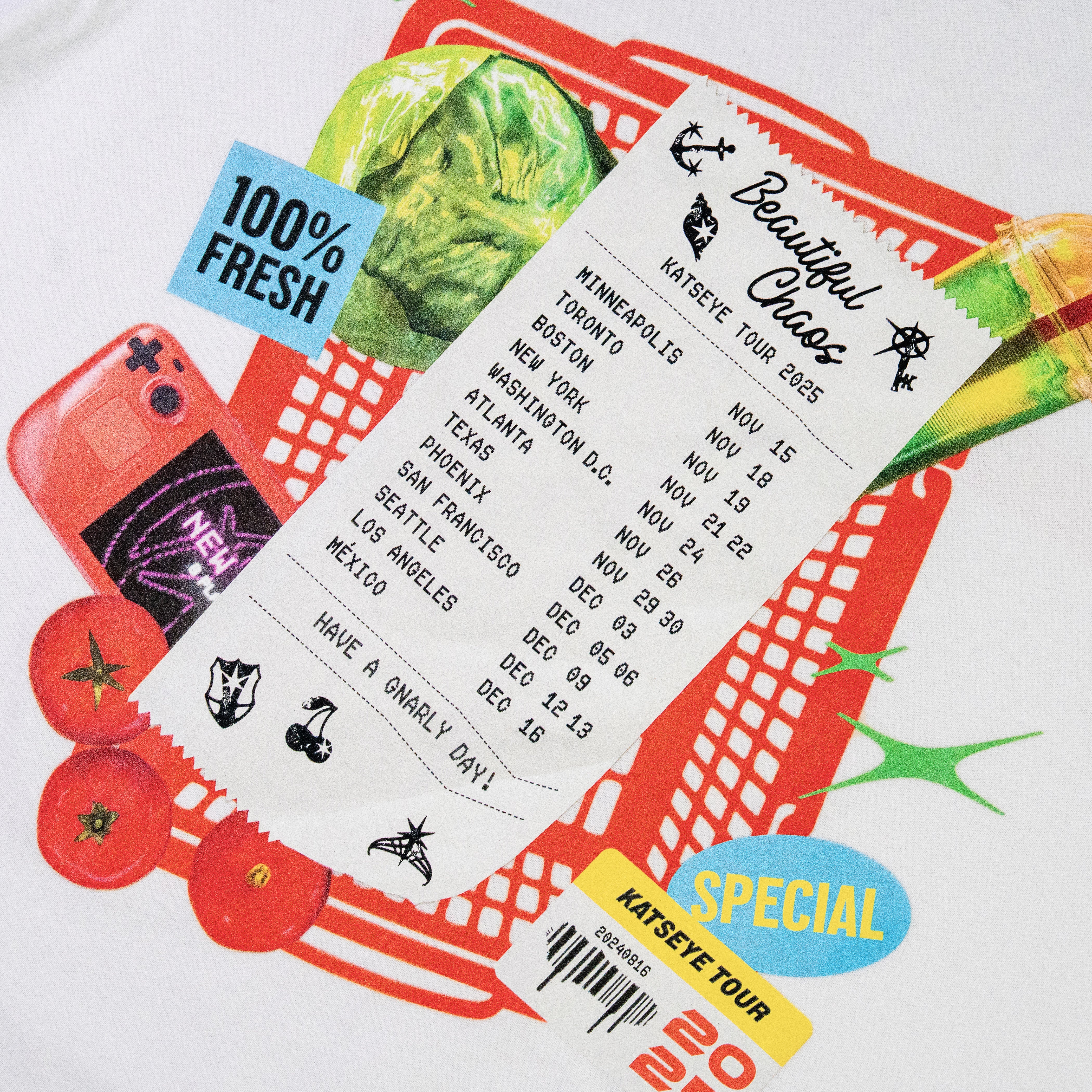 BEAUTIFUL CHAOS Routing T-Shirt (White) Back Detail