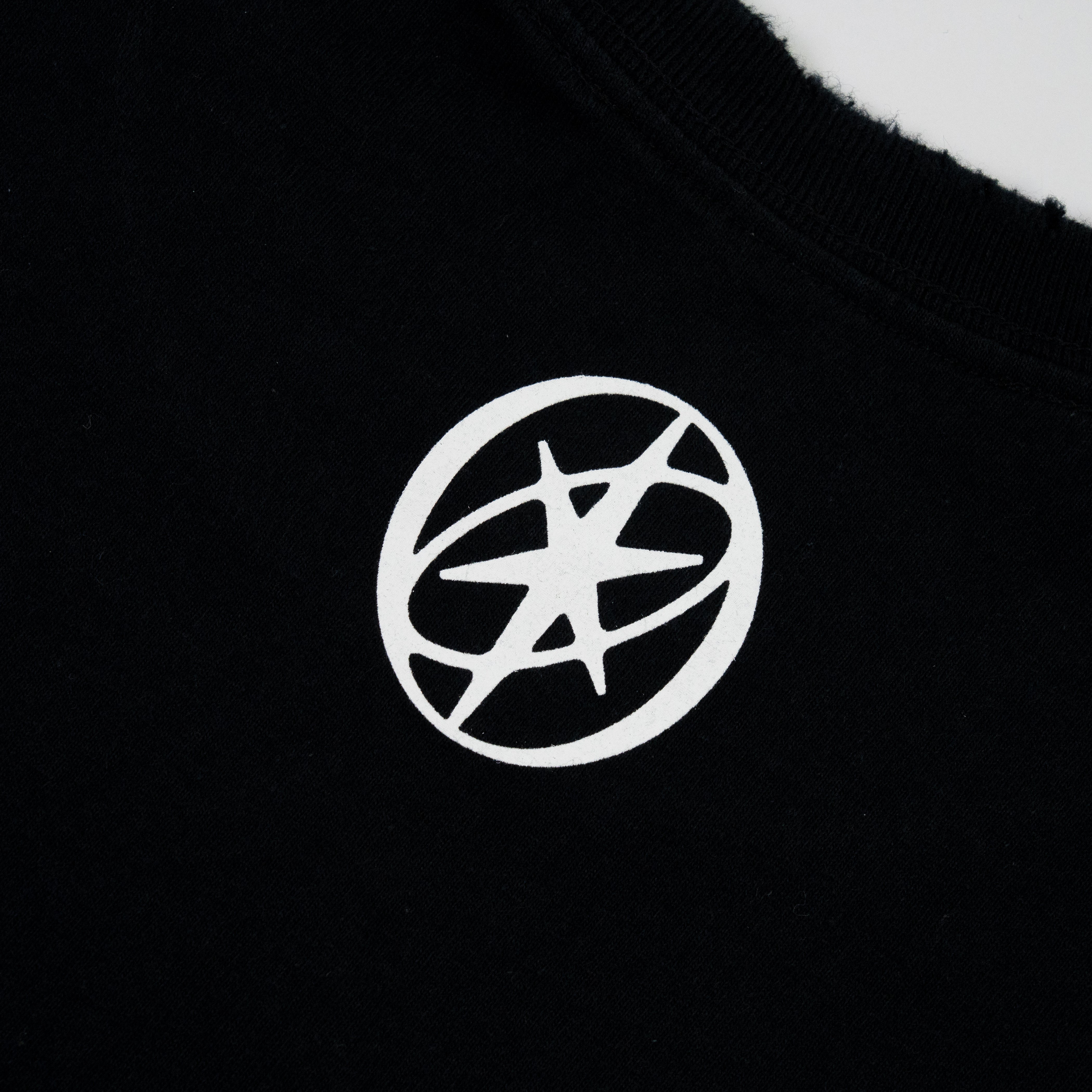 BEAUTIFUL CHAOS Distressed T-Shirt Back Logo Detail