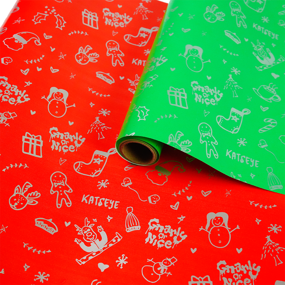 Holiday 'Gnarly or Nice?' Wrapping Paper (Set of 2)